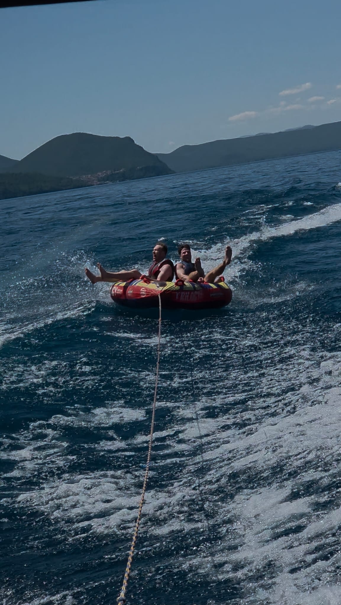 Tube ride action shot